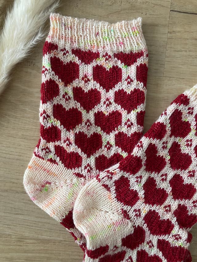 Haut et talon chaussettes I heart socks